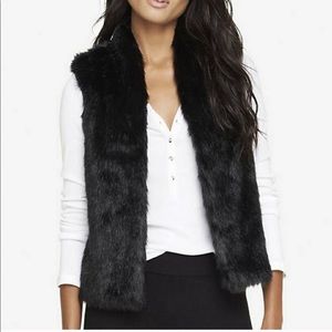 Black Faux Fur Vest
